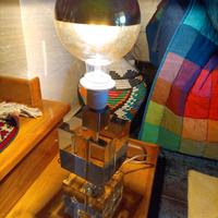 Lampada vintage Space Age metallo plexiglas '70

