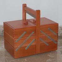 Porta lavoro cucito legno 3 piani contenitore