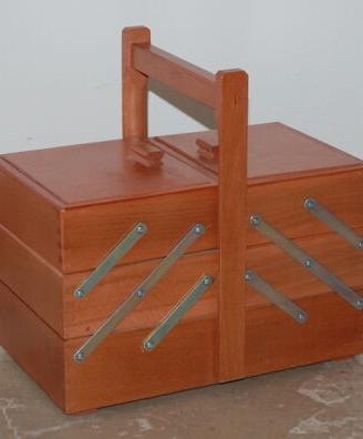 Porta lavoro cucito legno 3 piani contenitore