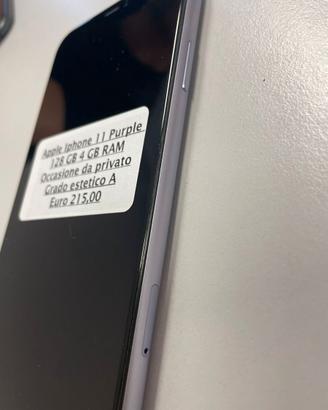 Apple Iphone 11 viola 128 gb  usato
