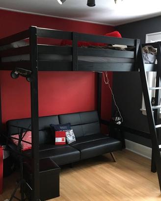 Letto a Soppalco IKEA STORA nero 140x200 Smontato