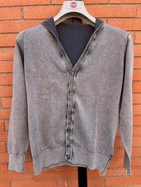 Cardigan grigio Nuvolari con cappuccio Taglia S