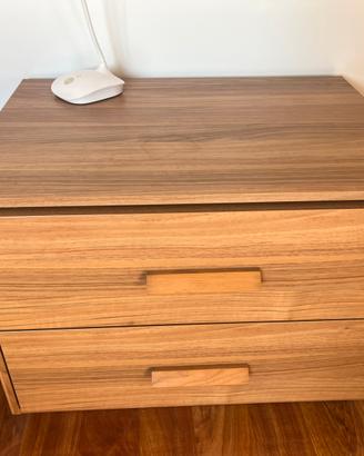 Coppia di comodini effetto legno