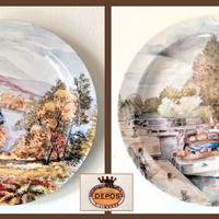 Coppia piatti decorativi Limoges DEPOS