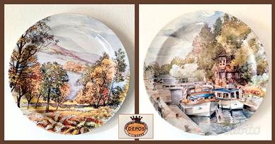 Coppia piatti decorativi Limoges DEPOS