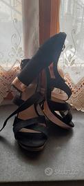 sandali neri con tacco  n38
