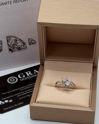 Anello Toi et Moi Argento 925 Moissanite