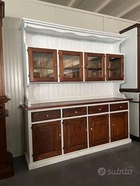 Credenza cristalliera 4 ante stile country