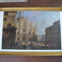 Quadro cornice oro Liberty vetro e stampa Duomo