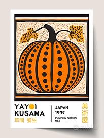 Pumpkin No.2 Exhibition Yayoi Kusama Stampa A4