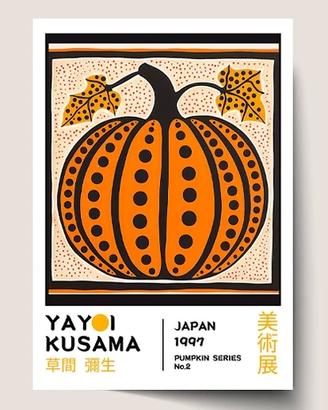 Pumpkin No.2 Exhibition Yayoi Kusama Stampa A4