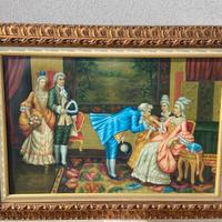 Grande quadro olio su tela con cornice in legno