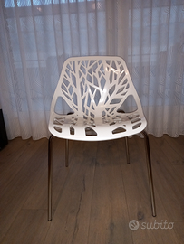 Sedie in acciaio cromato e polipropilene