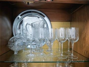 bicchieri brocca portacaramelle cristallo vintage 