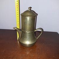 VECCHIA CAFFETTIERA A CADUTA IN OTTONE NICHELATO