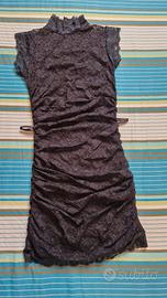 abito corto nero in pizzo MANGANO taglia S