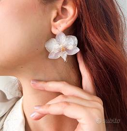 ORECCHINI CON VERI FIORI DI ORCHIDEA