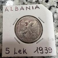 Moneta 5 lek 1939 Albania
