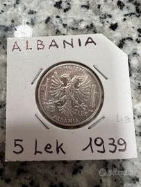Moneta 5 lek 1939 Albania