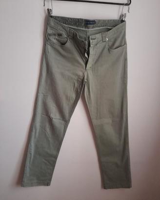 Pantalone in tessuto grigio- verde taglia 52 Sergi