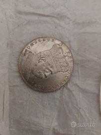 Moneta D'argento Tallero italiano del 1891.