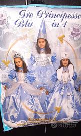 Costume carnevale NUOVO Tre principesse blu in 1