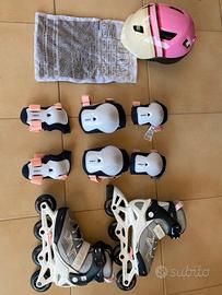 Set completo pattini in linea in-line skate