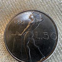 moneta da 50 lire da collezione