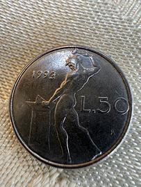 moneta da 50 lire da collezione