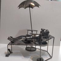 Porta bottiglia in ferro battuto da collezione