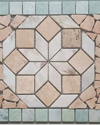 mosaico rosone marmo pavimento piastrelle giardino