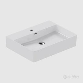 Lavabo 60 x 13h cm in ceramica bianco lucido