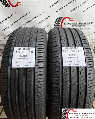 2 PNEUMATICI 215/55 R18 BARUM ESTIVE SEMINUOVE