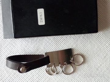 PORTACHIAVI IN  ACCIAIO  E  CUOIO- MARCA SOHOJ