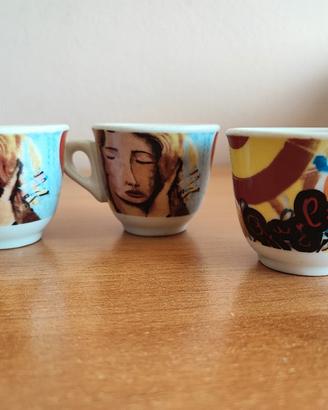 Set di tre tazzine e 6 piattini Guglielmo Vintage