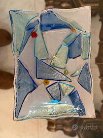Piattino in vetro decorato a mano