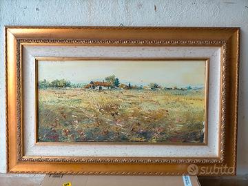 Quadro olio su tela, paesaggio 