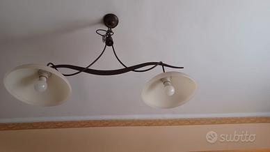 Lampadario ferro battuto