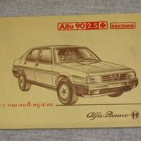 libretto uso e manutenzione alfa 90 2.5 iniezione