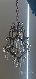 Lampadario in ferro battuto vintage