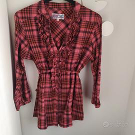 camicia rossa e nera a quadri tg. M