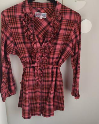 camicia rossa e nera a quadri tg. M