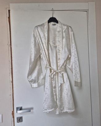 Set da sposa in seta: vestaglia e  sottoveste 