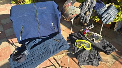 kit sci ragazzo 8/10 anni, casco, pile, giacca....