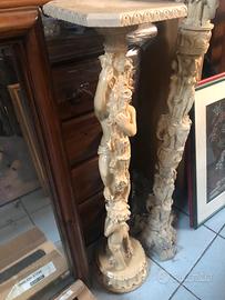 Colonna  lavorata con angeli