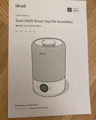 Umidificatore Levoit Dual 200s