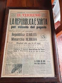 RITAGLIO GIORNALE D'EPOCA  SUL REFERENDUM 1946