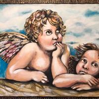 Dipinto a mano acrilico su tela