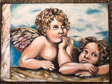 Dipinto a mano acrilico su tela