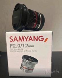 Samyang F 2.0 12 mm grandangolo per Sony
